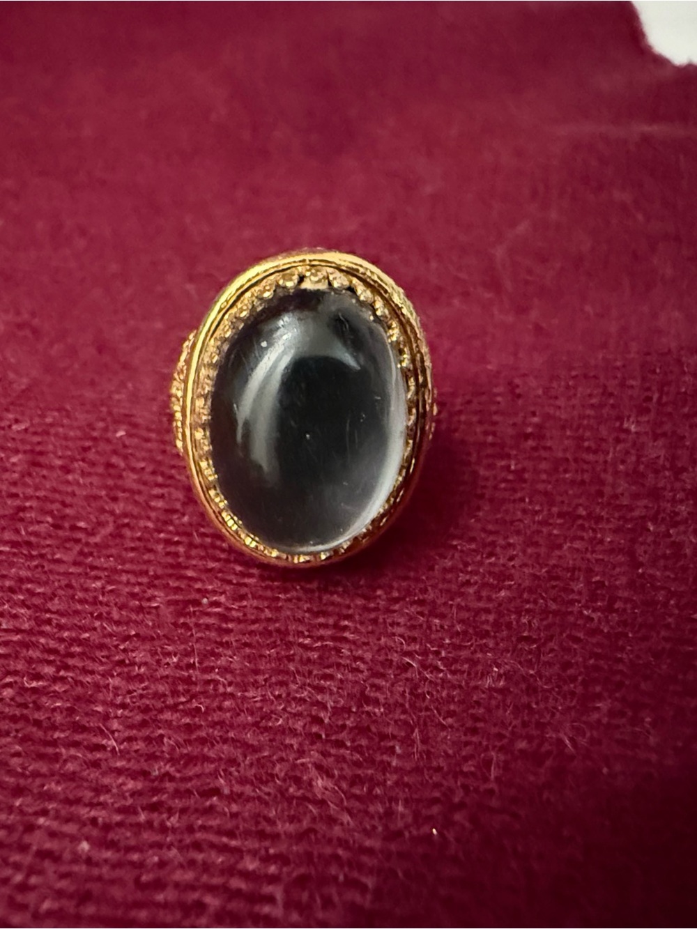 Gold-Tone Black moonstone Cabochon Statement Ring - Women's Jewelry